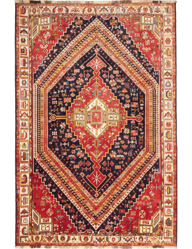 Shiraz Fine Persia rosso indiano e grigio ardesia scuro 180x274