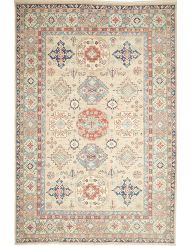 Kazak Pakistan argento e grano 198x304