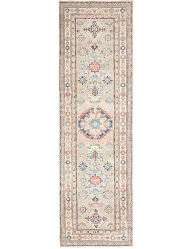 Kazak Pakistan grigio chiaro e grigio scuro 83x290