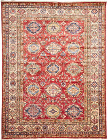 Kazak Fine Pakistan marrone rosato e marrone 180x234
