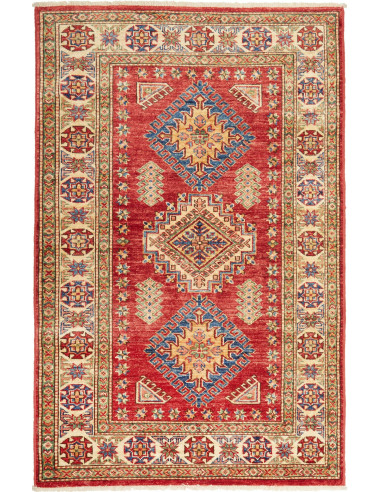 Kazak Fine Pakistan marrone rosato e grano 100x152