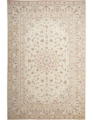Kashan Persia grigio chiaro e verde oliva scuro 200x307