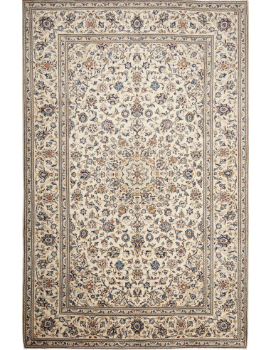 Kashan Persia argento e verde oliva scuro 197x303