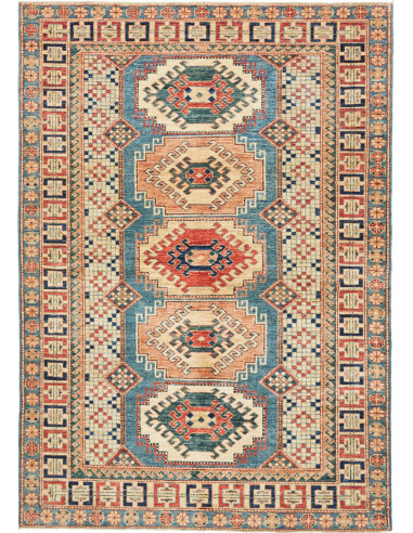 Kazak Fine Pakistan abbronzatura e marrone sella 148x212