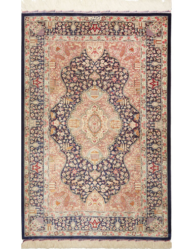 Ghom Seta Persia abbronzatura e grigio ardesia scuro 81x121