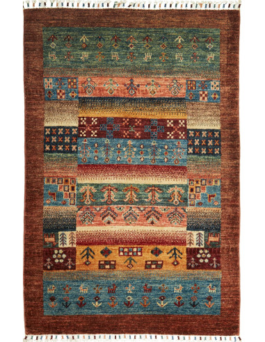 Fun-Collection Pakistan verde oliva scuro e salmone scuro 100x153