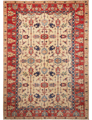 Kazak Fine Pakistan marrone rosato e grigio ardesia scuro 272x372