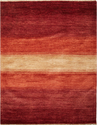 Gabbeh Moderno Pakistan marrone e rosso indiano 206x265