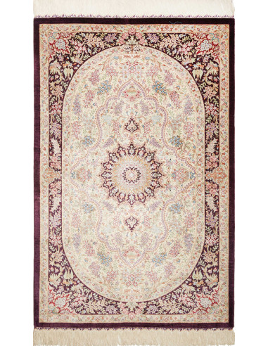 Ghom Seta Persia grigio chiaro e grigio ardesia scuro 79x122
