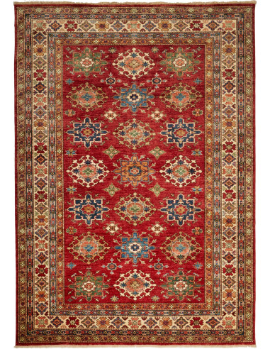 Kazak Fine Pakistan terra di siena e grigio ardesia scuro 188x264