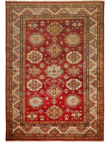 Kazak Fine Pakistan terra di siena e grigio ardesia scuro 172x246