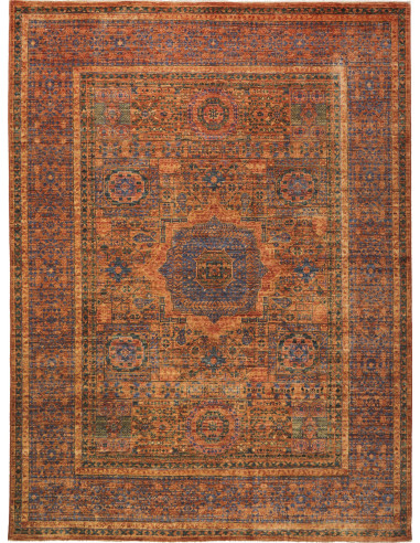 Mamlouk Pakistan terra di siena e grigio ardesia scuro 146x200