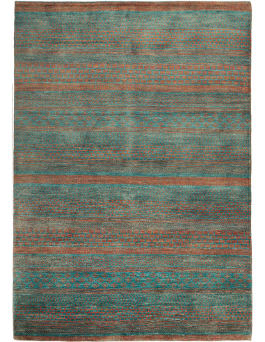 Gabbeh Fine Pakistan grigio tenue e rosso indiano 156x221