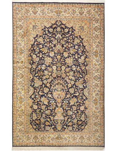 Kashmir Seta 18/18 India marrone rosato e grigio ardesia scuro 121x190