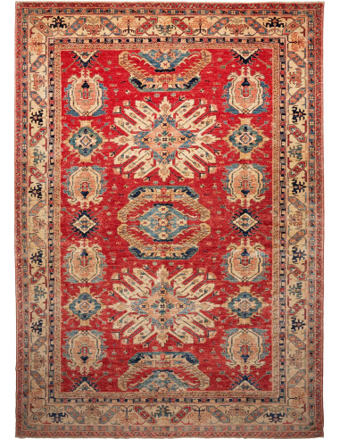 Kazak Fine Pakistan rosso indiano e grano 302x415