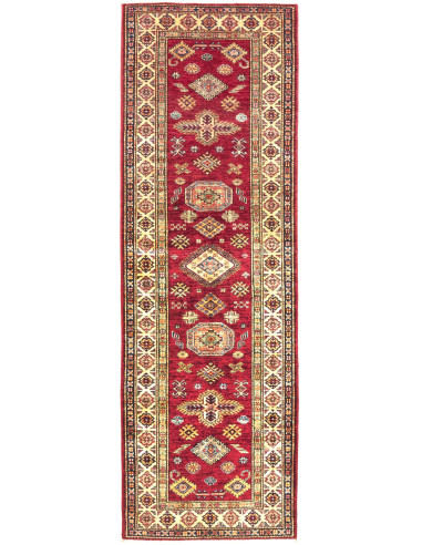 Kazak Fine Pakistan terra di siena e grigio ardesia scuro 75x246