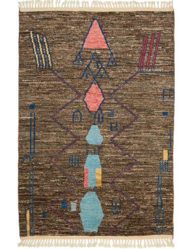 Gabbeh Marrakech Pakistan verde oliva scuro e grano 167x250