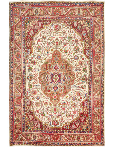 Tabriz Persia marrone rosato e grigio ardesia scuro 198x300