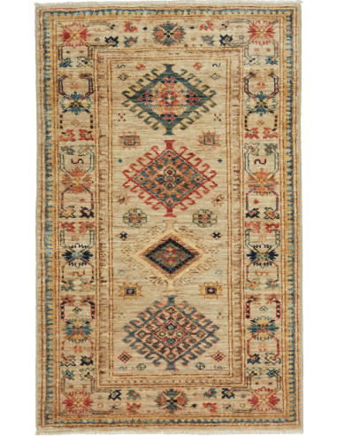 Kazak Fine Pakistan marrone rosato e grigio ardesia scuro 79x129