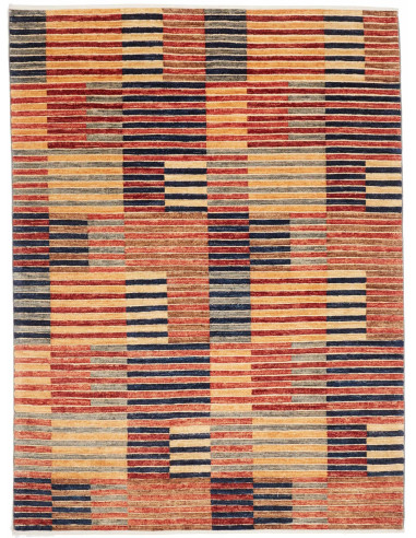 Stripes Moderno Pakistan marrone rosato e bisque 153x203