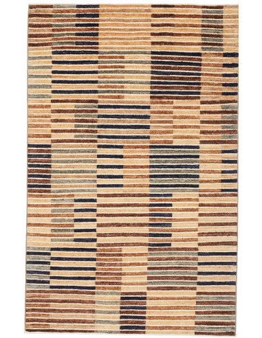 Stripes Moderno Pakistan marrone rosato e marrone sella 123x192