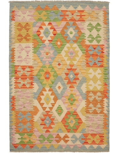 Kilim Pakistan kaki scuro e grigio 97x153
