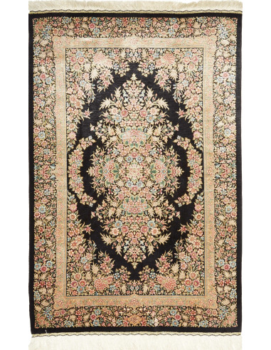 Ghom Seta Persia abbronzatura e marrone sella 84x123