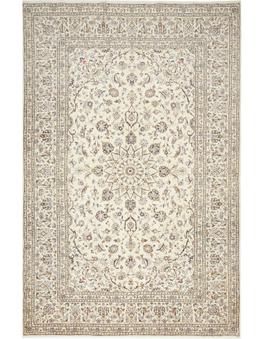 Kashan Persia grigio chiaro e marrone rosato 197x305