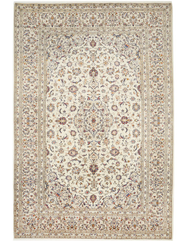 Kashan Persia grigio chiaro e verde oliva scuro 198x300