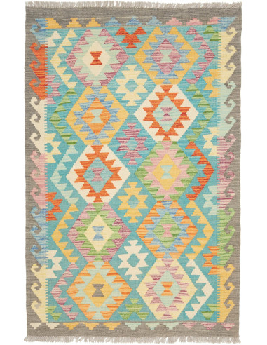 Kilim Pakistan grigio scuro e grigio scuro 98x153