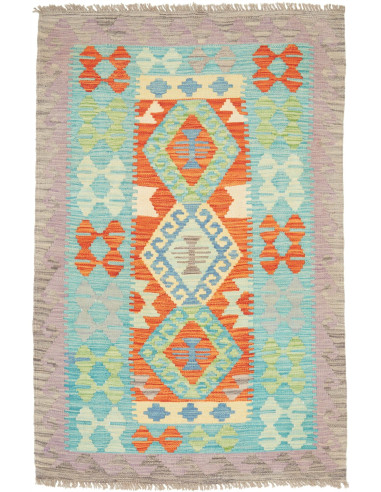 Kilim Pakistan argento e argento 101x155