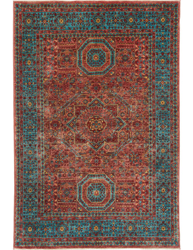 Mamlouk Pakistan verde oliva scuro e marrone sella 124x186