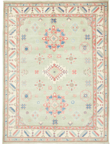 Kazak Pakistan grigio chiaro e grigio chiaro 150x202
