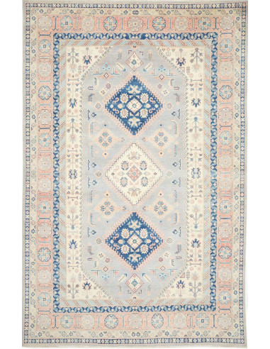 Kazak Pakistan grigio chiaro e grigio chiaro 195x300
