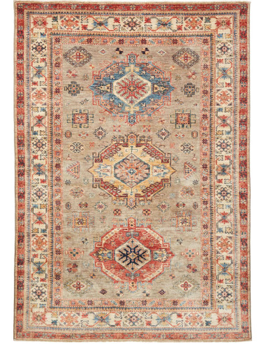 Kazak Fine Pakistan abbronzatura e marrone rosato 162x235
