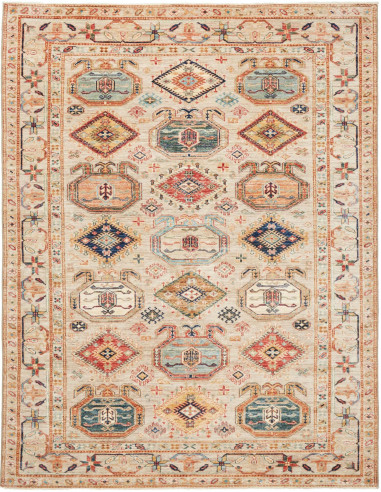Kazak Fine Pakistan abbronzatura e grigio tenue 167x218