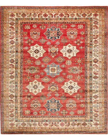 Kazak Fine Pakistan rosso indiano e bisque 260x312