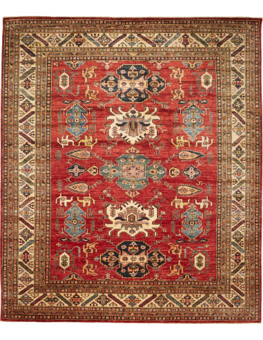Kazak Fine Pakistan terra di siena e legno robusto 255x300