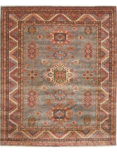 Kazak Fine Pakistan grigio tenue e grigio tenue 251x301