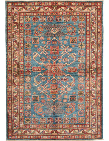 Kazak Fine Pakistan grigio e salmone scuro 107x156