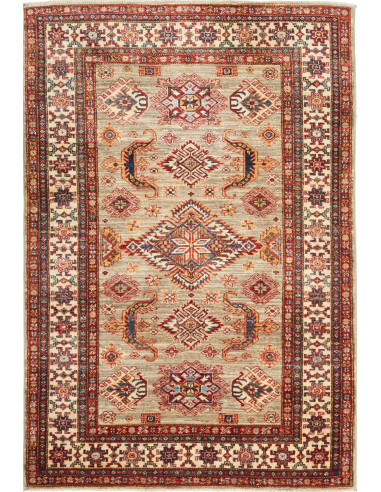 Kazak Fine Pakistan marrone rosato e bisque 118x178