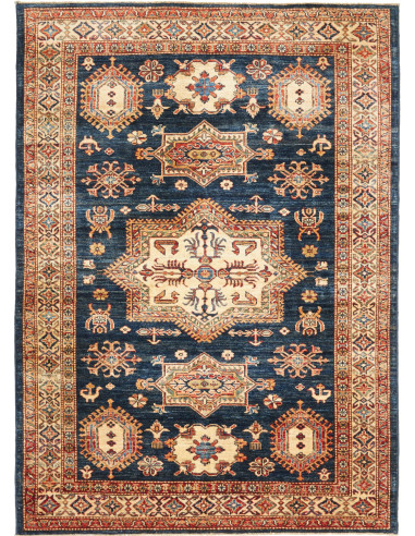 Kazak Fine Pakistan marrone rosato e grigio ardesia scuro 146x207