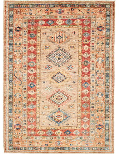 Kazak Fine Pakistan abbronzatura e rosso indiano 151x210