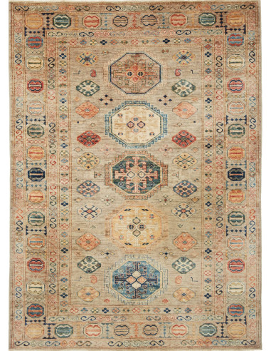 Kazak Fine Pakistan marrone rosato e abbronzatura 150x209