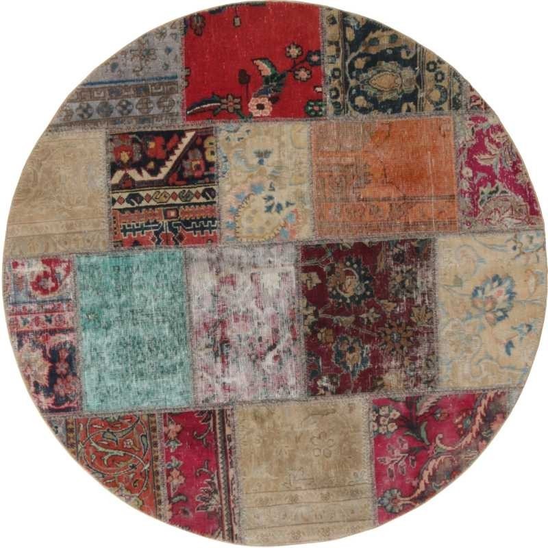tappeto persia vintage patchwork cm 150x150