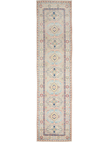 Kazak Pakistan argento e grigio tenue 71x318