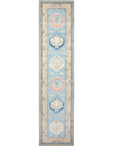 Kazak Pakistan argento e grigio ardesia chiaro 91x398