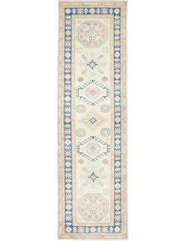 Kazak Pakistan gainsboro e bianco antico 88x294