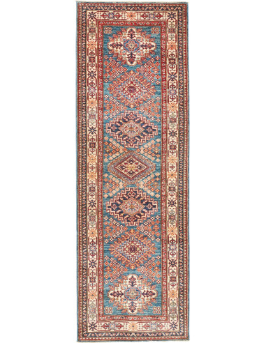 Kazak Fine Pakistan marrone rosato e terra di siena 85x271