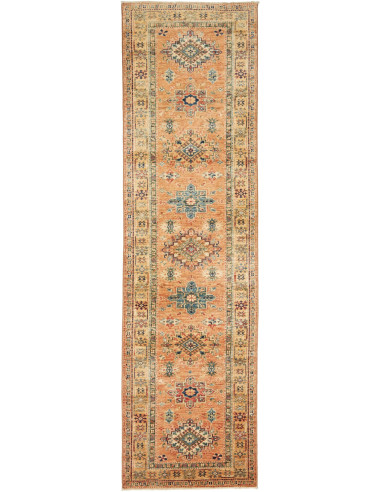 Kazak Fine Pakistan kaki scuro e legno robusto 84x304